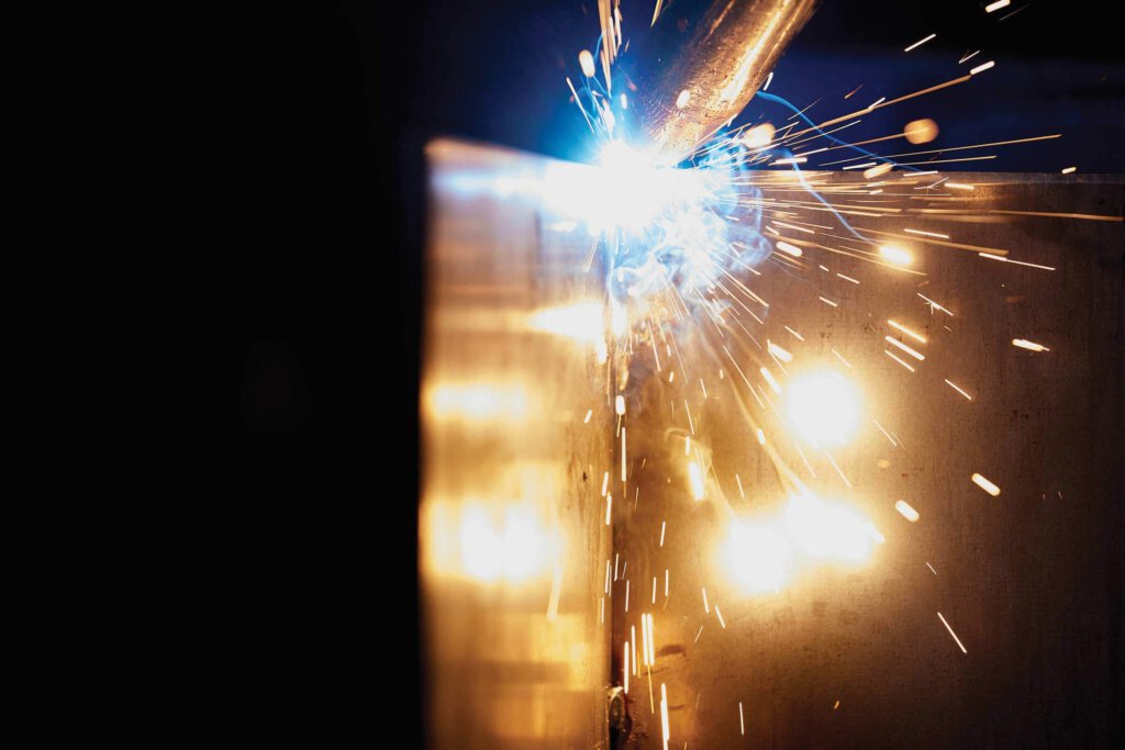 Colmet steel edging being forged