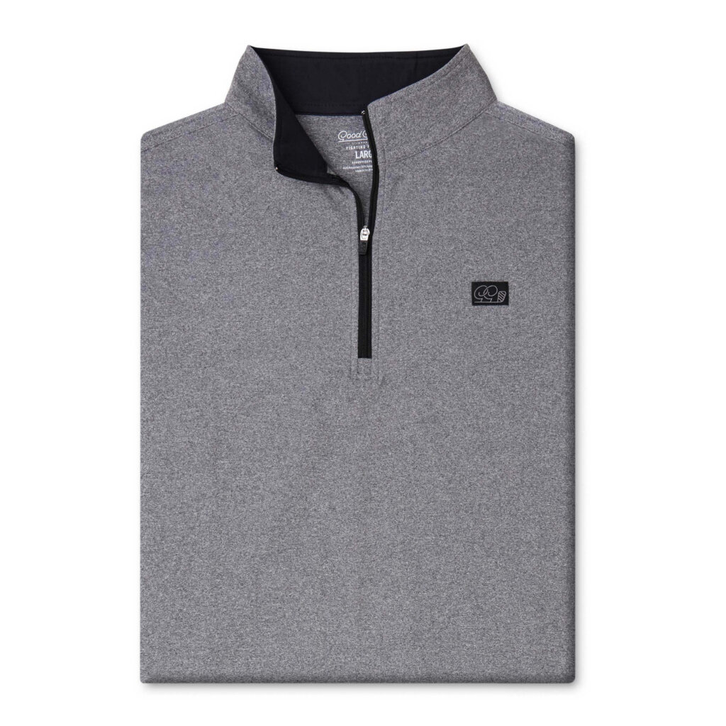 Gray shirt with zip collar